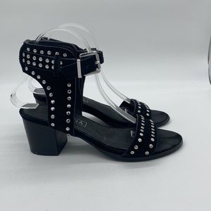 Sol Sana Sandal Heels Studded Black Womens Size 37 6